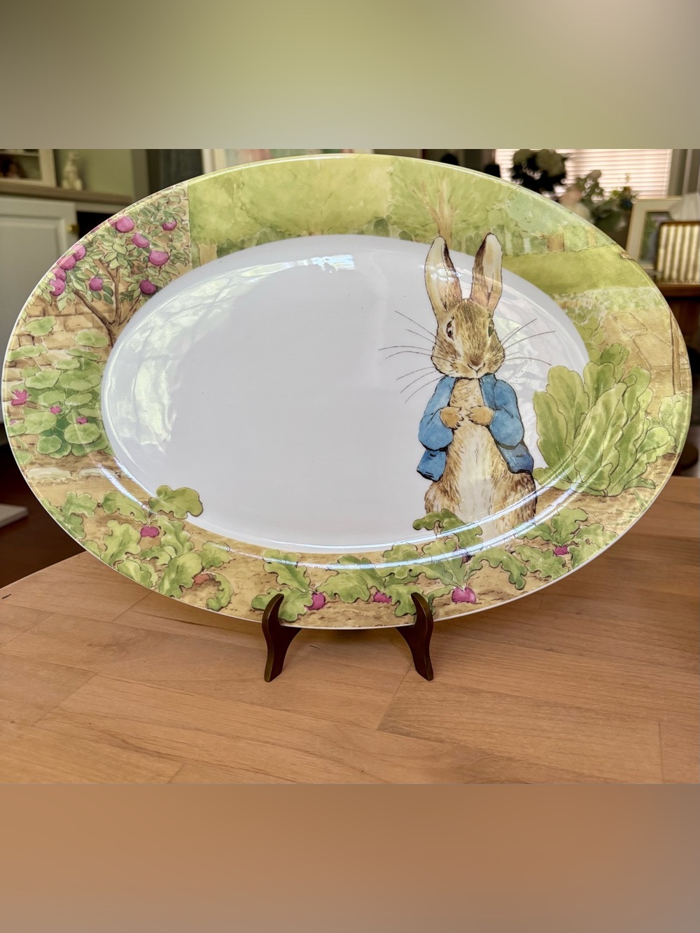Peter Rabbit Beatrix Potter 14” Easter Garden Spring Oval Serving Platter
